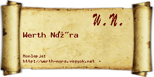 Werth Nóra névjegykártya